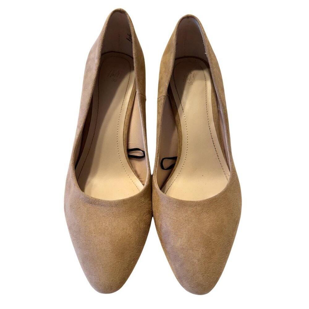 H&M Nude Suede Block Pump Heels - Size 39 (US 8)